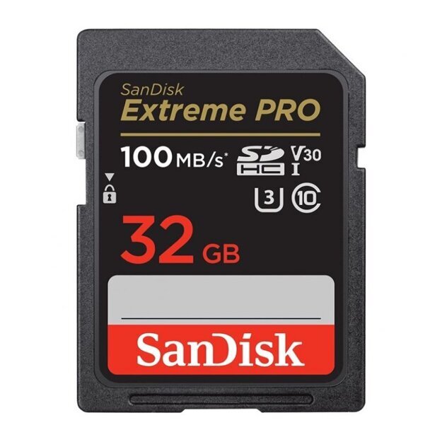 Карта памяти SanDisk Extreme Pro SDHC UHS-I Class 3 V30 100/90 MB/s 32GB SDSDXXO-032G-GN4IN