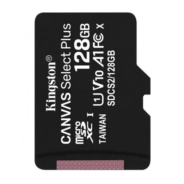 Карта памяти micro SDXC 128Gb Kingston Canvas Select Plus UHS-I U1 A1 (100/10 Mb/s)