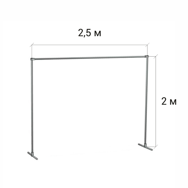 Комплект Стойка "П" 2 х 2.5м + Фон хромакей 2.9 х 2 м