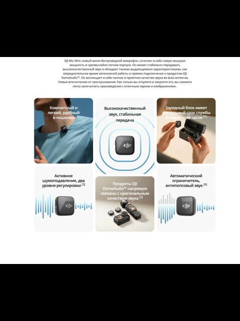 Беспроводной петличный микрофон DJI Mic Mini (1TX + 1RX)