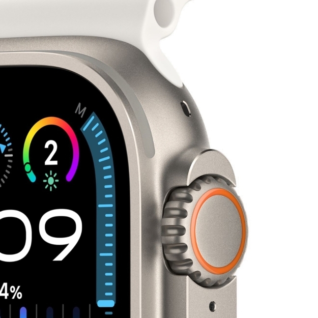 Часы Apple Watch Ultra 2 GPS + Cellular, 49 мм, корпус из титана, ремешок Ocean белого цвета