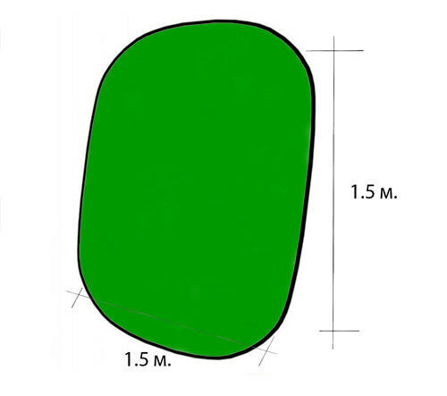 Фон складной двухсторонний хромакей 1,5 м. / 1,5 м. (зелёно-синий)