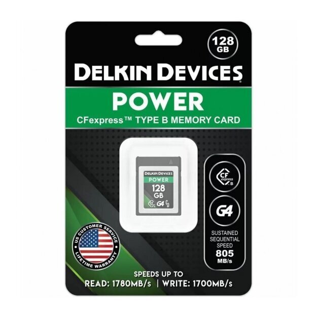 Карта памяти Delkin Devices Power CFexpress Type B G4 128GB 1780/1700Mb/s [DCFXBP128G4]